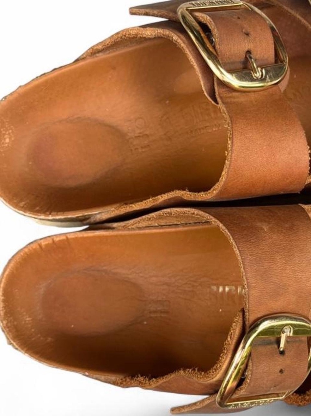 Birkenstock Arizona Big Buckle Oiled Leather Cognac Sandals EU 39 US 8 Narrow - Picture 7 of 8